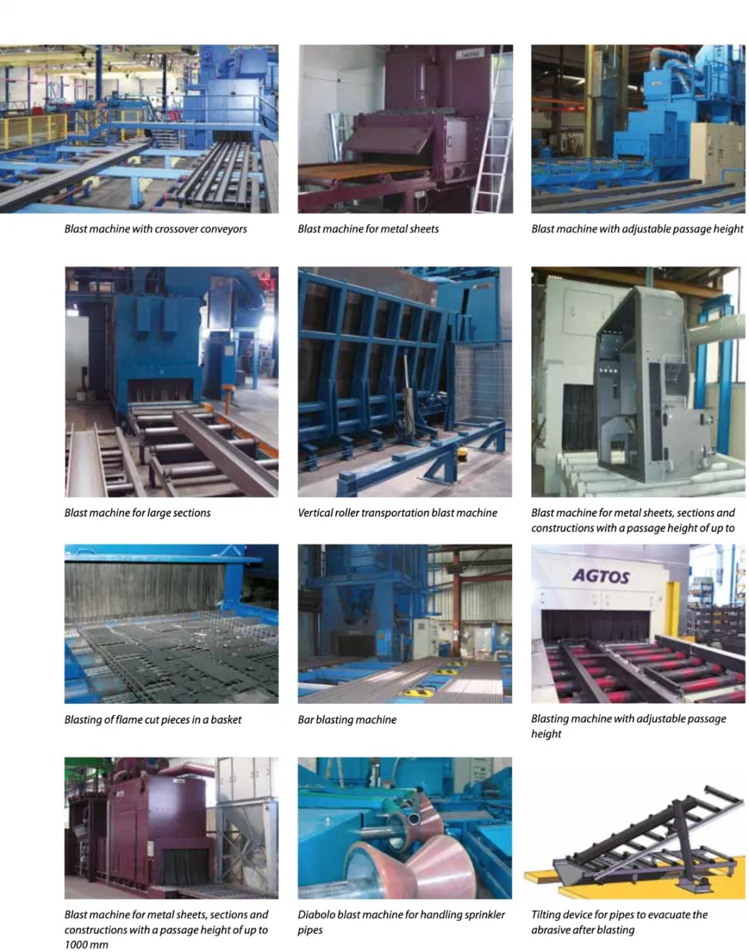 Taa Brand High Quality Foundry Industry Roller Conveyor Through Type Shot Blasting Machine